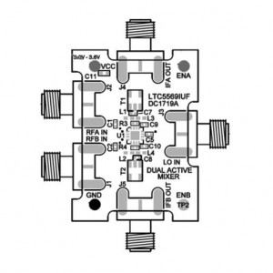 DC1719A, Радиочастотные средства разработки LTC5569 - Dual Wideband Active Mixer Dem