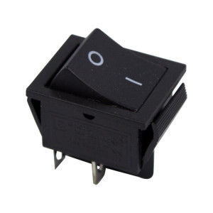 RWB-501 черный б/фикс, Выключатель клавишный без фиксации (ON)-OFF (4c) 15А 250В