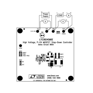 DC960A, Средства разработки интегральных схем (ИС) управления питанием LTC3824EMSE Demo Board - 5.5V < Vin < 60