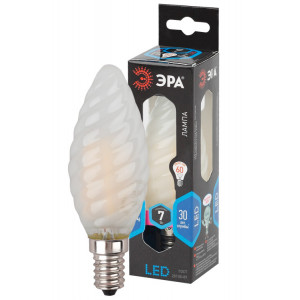 Лампочка светодиодная F-LED BTW-7W-840-E14 frost Е14 / E14 7Вт филамент свеча витая матовая нейтральный белый свет Б0027963