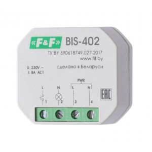 Реле импульсное BIS-402 (для установки в монтажную коробку 230В 8А 1Z IP40) F&F EA01.005.002