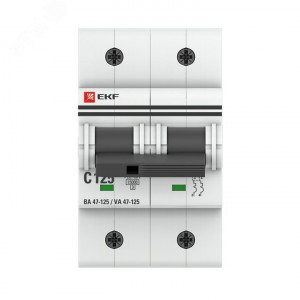 Автоматический выключатель 2P 125А (C) 15кА ВА 47-125 PROxima mcb47125-2-125C