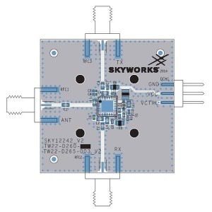 SKY12242-492LF-EVB, Радиочастотные средства разработки 1.8-3GHz 50W SPDT Eval Board