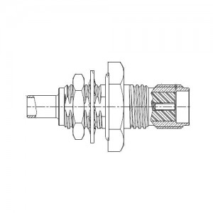 132397, РЧ соединители / Коаксиальные соединители SMA Straight Jack Bulkhead1.13mm cable