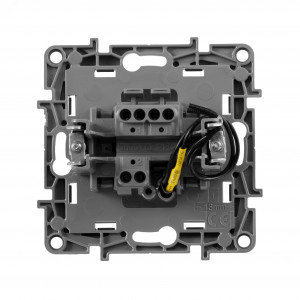 Выключатель 1-кл. СП Etika 10А IP20 250В 10AX с подсветкой/индикацией безвинтов. зажимы механизм алюм. Leg 672403