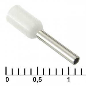 DN00708 WHITE (1.2X8MM), Наконечник на кабель DN00708, белый, 1.2x8 мм