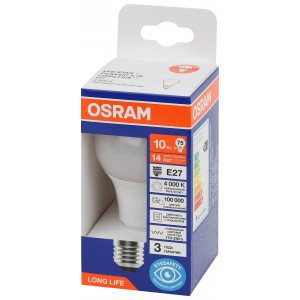 Лампа светодиодная LED 10Вт Е27 4000К 806Лм груша 220В (замена 75Вт) OSRAM 4099854186004