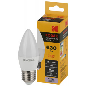 Лампочка светодиодная LED KODAK B35-7W-865-E27 E27 / Е27 7Вт свеча холодный дневной свет Б0057628