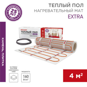 Теплый пол, нагревательный мат Extra 4м, 0,5х8м, 640Вт двухжильный, 51-0508