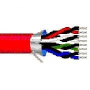 89505 002100, Многожильные кабели 24AWG 5PR SHIELD 100ft SPOOL RED