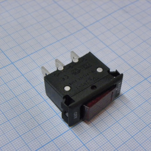 SWR-IRS-1-R15 С авт. откл. 15A, Переключатель клавишный с подсветкой, автомат