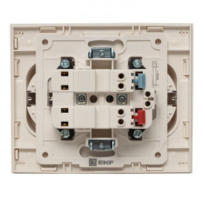 Розетка 2-м СП Стокгольм 16А IP20 с заземл. защ. шторки бел. PROxima EXR16-128-10