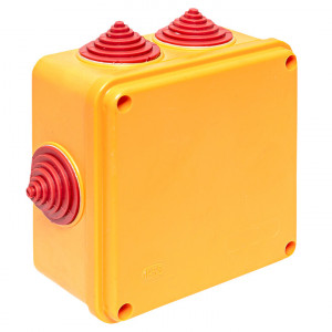 Коробка огнестойкая 100х100х50мм IP55, 3 двойных клеммника 1,5-6 мм2 plc-kmrf-100-6-06