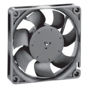 712F/2L-005, Вентиляторы постоянного тока DC Tubeaxial Fan, 70x70x15mm, 12VDC, 16.5CFM, 25dBA, 0.6W, Sleeve Bearing, Leadwires