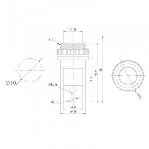 RWD-213 красный, Кнопка без фиксации 2А 250В (ON)-OFF круглая М10,2