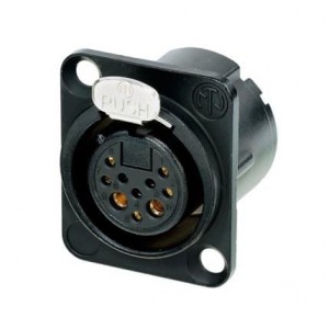 NC10FD-LX-B, Разъемы XLR Receptacle DLX series 10 pin female - solder - black/gold