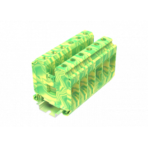 Заземляющая клемма TU35-2-PE, Заземляющая клемма, тип фиксации провода: винтовой, номинальное сечение: 35 мм кв., ширина: 16 мм, цвет: желто-зеленый, тип монтажа: DIN 35