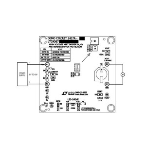 DC2417A-A, Средства разработки интегральных схем (ИС) управления питанием LTC4367IMS8 Demo Board - UV, OV and Reve