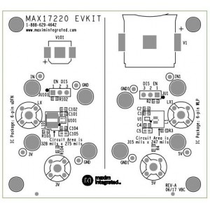 MAX17220EVKIT#, Средства разработки интегральных схем (ИС) управления питанием 0.9V to 5V, 500mA Input Current Limit Ultra Low Power Boost Converter with True Shutdown