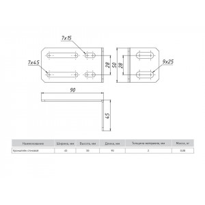 Кронштейн стеновой ks9050