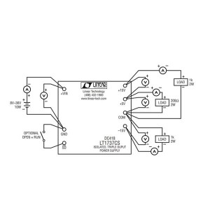 DC418A, Средства разработки интегральных схем (ИС) управления питанием LT1737CS Isolated, Triple Output Power Supply, Vin=8V to 36V, Vout=+15V @ 100mA, -15V @ 100mA, +5V @ 200mA