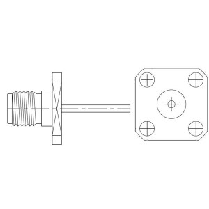 132146-29, РЧ соединители / Коаксиальные соединители RF Connector SMA Panel Mount Jack 4-Hole Flange Round Post 50 Ohm