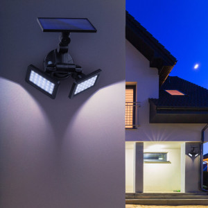 Светильник садовый фасадный ERAFS020-41 2х24LED 180лм с двумя световыми панелями солнечная батарея Б0044489