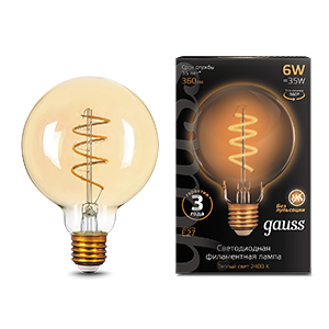 Лампа LED Filament G95 Flexible E27 6W Golden 2400К 1/20 105802007