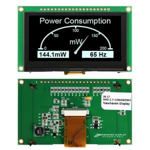 NHD-2.7-12864WDW3, Светодиодные дисплеи и принадлежности 2.7 in White OLED 128 x 64