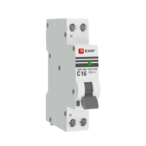 Выключатель автоматический дифференциального тока 1мод. C 16А 10мА тип AC 6кА АВДТ-63М электрон. PROxima DA63M-16-10