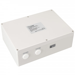 ARJ-EMG-50-200W-1H-LIFEPO4, Блок аварийного питания с гальванической развязкой для группы светильников. Входное напряжение 220-240 VAC. Выходное напряжение: 230-300 VDC (подстраивается под блок питания). Допустимая мощность нагрузки: 170Вт. Встроенный PFC >0.95.