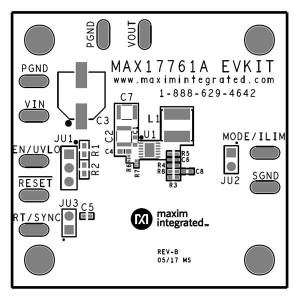 MAX17761EVKITA#, Средства разработки интегральных схем (ИС) управления питанием 3.3V Output EVKit for MAX17761 76V, 1A, High-Efficiency, Synchronous Step-Down DC-DC Converter