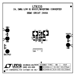 DC2449A-B, Средства разработки интегральных схем (ИС) управления питанием LT8335A Demo Board