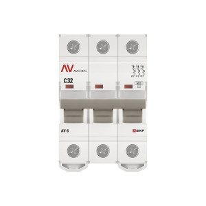 Выключатель автоматический модульный 3п C 32А 6кА AV-6 AVERES EKF mcb6-3-32C-av