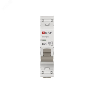 Автоматический выключатель 1P 20А (C) 4,5kA ВА 47-63N EKF PROxima M634120C