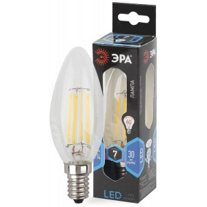 Лампочка светодиодная F-LED B35-7W-840-E14 Е14 / Е14 7Вт филамент свеча нейтральный белый свет Б0027943