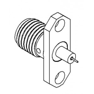 R125462000, РЧ соединители / Коаксиальные соединители SMA 2 HOLE FLNG JACK RECP W/SHLDR CONT