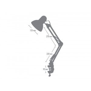 Светильник настольный UF-312P С01 230В 60Вт струбцина бел. 12894