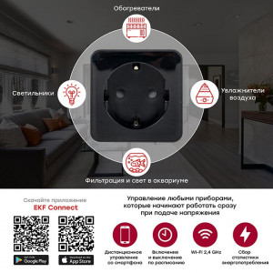 Умная розетка Сonnect PRO Wi-Fi черная RCS-2-WF