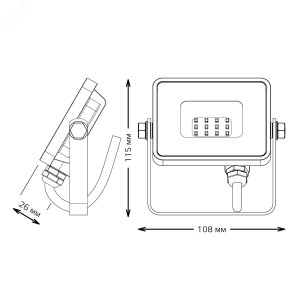 Прожектор LED Qplus 10W IP65 6500К черный 1/60 613511310