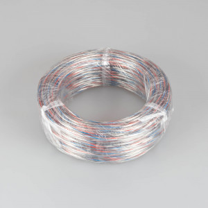 ARL-20AWG-CLEAR-2WIRE-CU-DOUBLE, Шлейф для питания и управления одноцветными светодиодными лентами. 2 проводника, калибр проводника 20AWG, сечение проводника 0.52 мм2, проводник из луженой меди, внешняя оболочка из прозрачного ПВХ, внутренняя из цветного ПВХ согласно маркировке