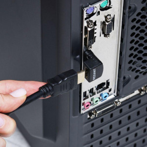 HDMI (шт.) - HDMI (гн.) угловой, Переходник