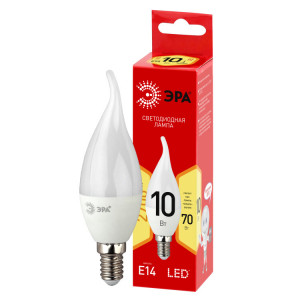Лампочка светодиодная RED LINE LED BXS-10W-827-E14 R E14 / Е14 10Вт свеча на ветру теплый белый свет Б0051854