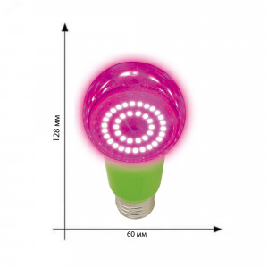 Лампа светодиодная для растений. LED-A60-15W/SPSB/E27/CL PLP30GR Форма A, прозрачная. Спектр для рассады и цветения. Картон. ТМ UL-00004582