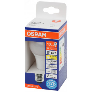 Лампа светодиодная LED 10Вт Е27 2700К 806Лм груша 220В (замена 75Вт) OSRAM 4099854185977