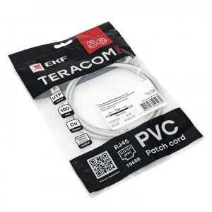 Патч-корд кат.5E UTP неэкранир. PVC сер. 1.0м TERACOM PRO TRP-5EUTP-PVC-1M-GY