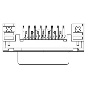 173109-1927, Стандартные соединители D-Sub  FCT THT DSUB RA PC RCPT 25 PN W/SNAPIN