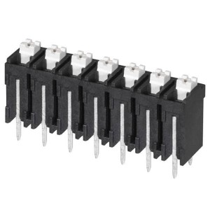 TBLH10V-500-07BK, Фиксированные клеммные колодки Terminal block, screwless, High Temp, 5.00, Vertical, 7, Black w Gray Button