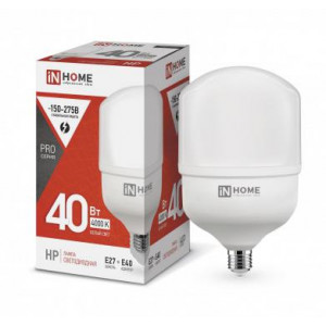 Лампа светодиодная высокомощная LED-HP-PRO 40Вт цилиндр 4000К нейтр. бел. E27 3800лм 230В с адаптером E40 4690612031095