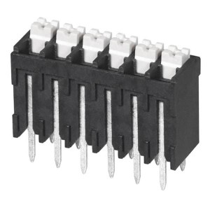 TBLH10V-350-06BK, Фиксированные клеммные колодки Terminal block, screwless, High Temp, 3.5, Vertical, 6, Black w Gray Button